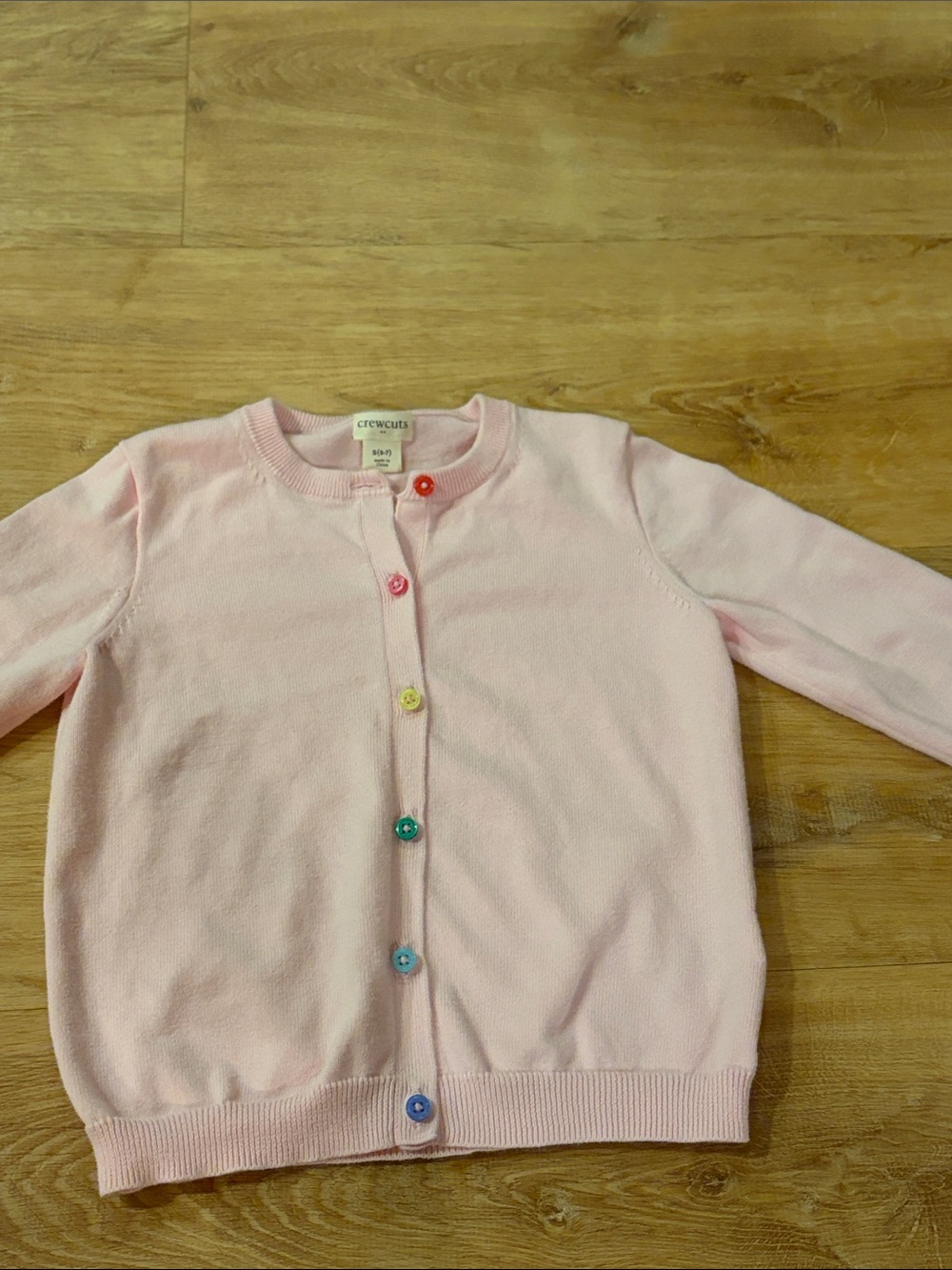 Crewcuts factory Baby Pink Cotton Button-Front Cardigan - Kids 6/7